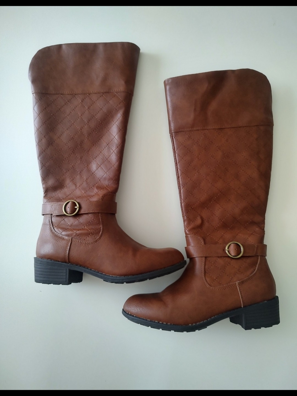 St. John's Bay Brown Quilted Riding Boots Size 7 1/2
